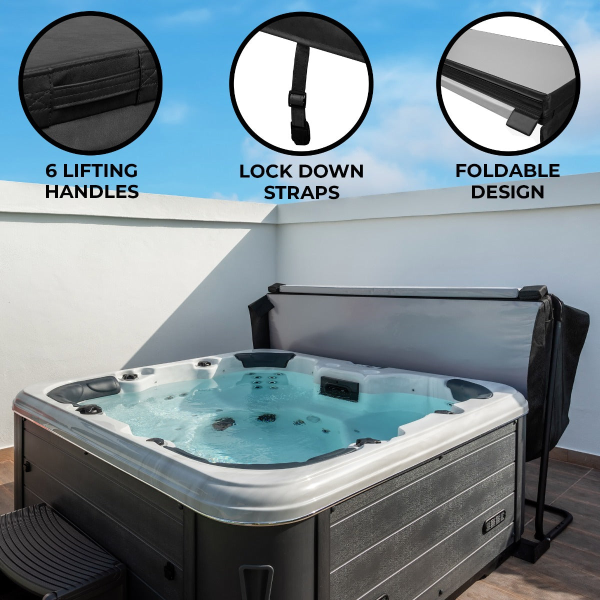 2.2m Hot Tub Spa Cover | Black