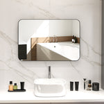 Rectangle Mirror, Wall Mirror With Steel Frame For Bathroom | Large | Black