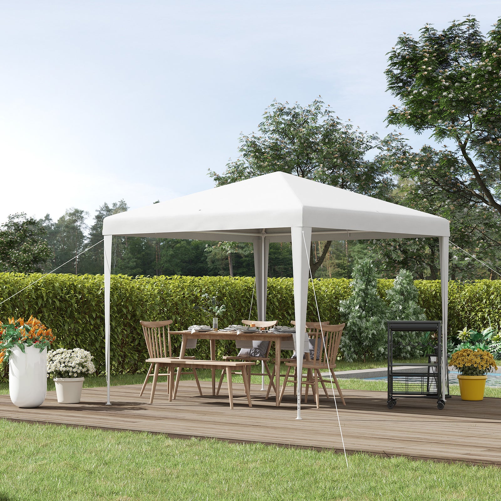 Garden Gazebo Marquee Party Tent Canopy Heavy Duty Outdoor | White