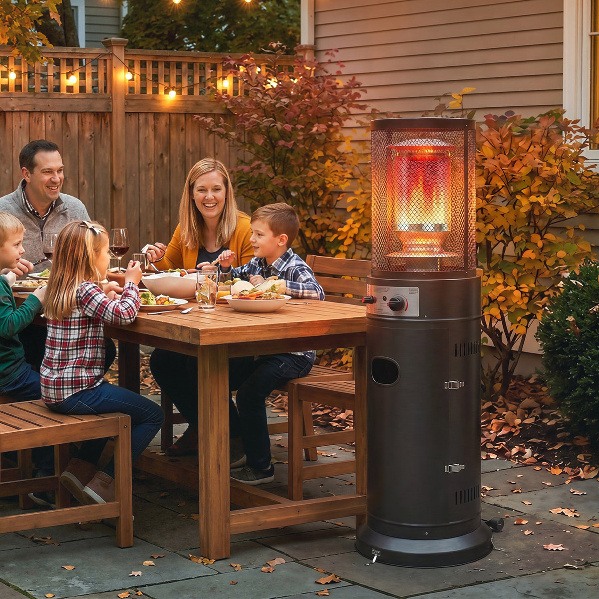 Gas Patio Heater, 11 Kw Portable Propane Outdoor Heater, Black