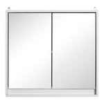 Wall Mounted Mirror Cabinet With Storage Shelf Bathroom | One Size | White