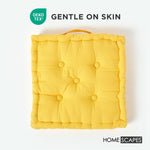 Cotton Plain Floor Cushion | 40cm x 40cm | Yellow
