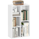 2-tier Bookshelf With 5 Open Storage Compartments | One Size | White