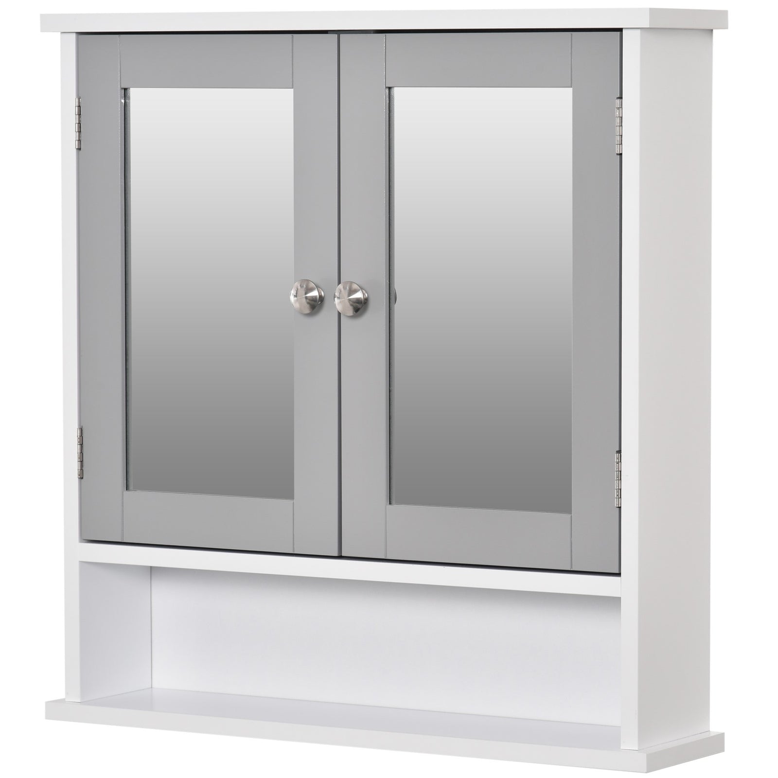 Wall Mounted Mirror Cabinet W/ Double Mirror Doors