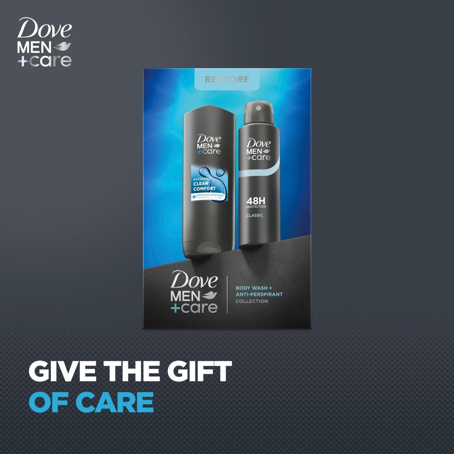 Men+care Restore Duo Gift Set: Full-size Body Wash & Deodorant | Set of 2