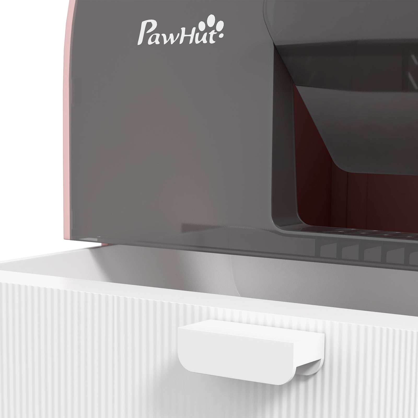 Cat Litter Box W/ Hood, Scoop, Filter, Flap Door | Pink