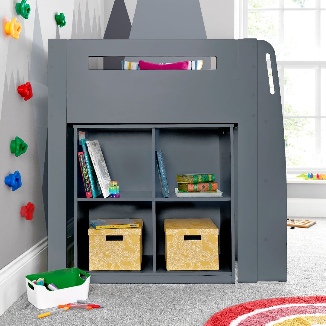 Lacy Storage Mid Sleeper Bed | Single | Grey