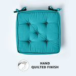 Cotton Dining Chair Booster Cushion | 40cm x 40cm | Teal