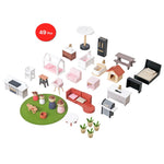 Modern Villa Kids 3 Storey Doll House With Furniture Accessories Mansion Playset