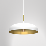 Lincoln 45cm Pendant Lamp Stylish Hand Made Scandi Style Lamp With A Golden Finish To The Shade Interior 1xe27 | 45cm | White