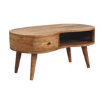 Solid Wood Oak-ish Wave Coffee Table