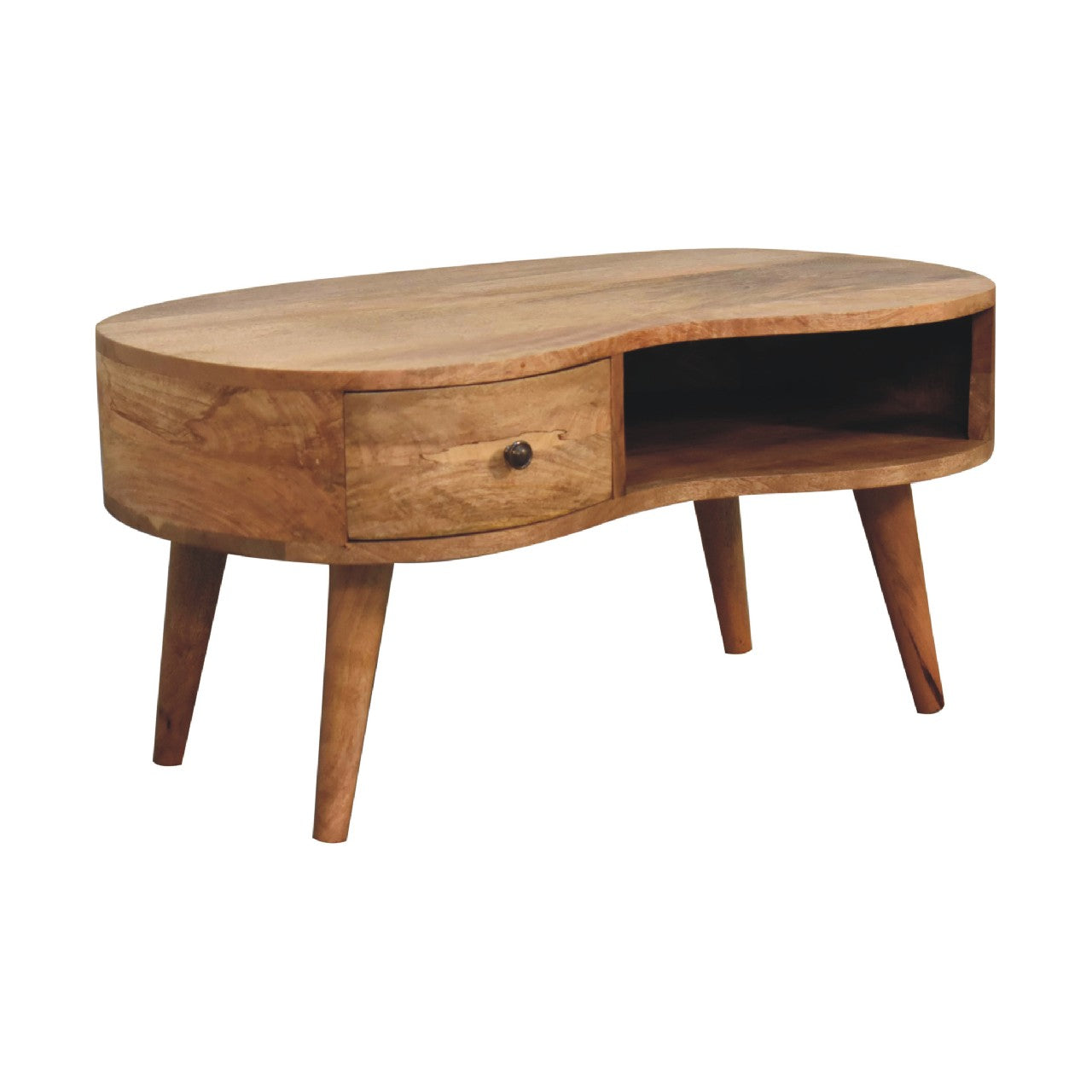 Solid Wood Oak-ish Wave Coffee Table