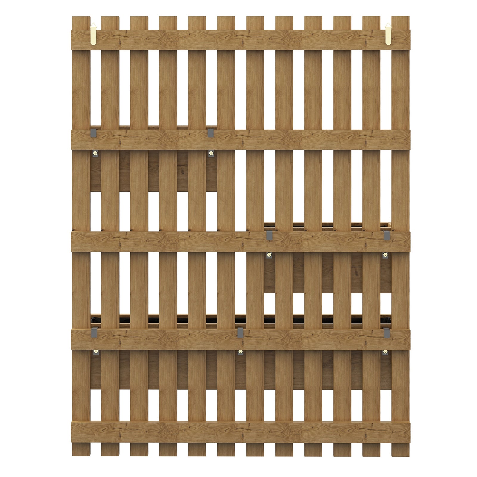 Wall-mounted Planter With Trellis And 3 Boxes | Chocolate