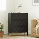 HOMCOM Chest Of Drawers, 3 Fabric Drawer Dresser, Aluminium Handles
