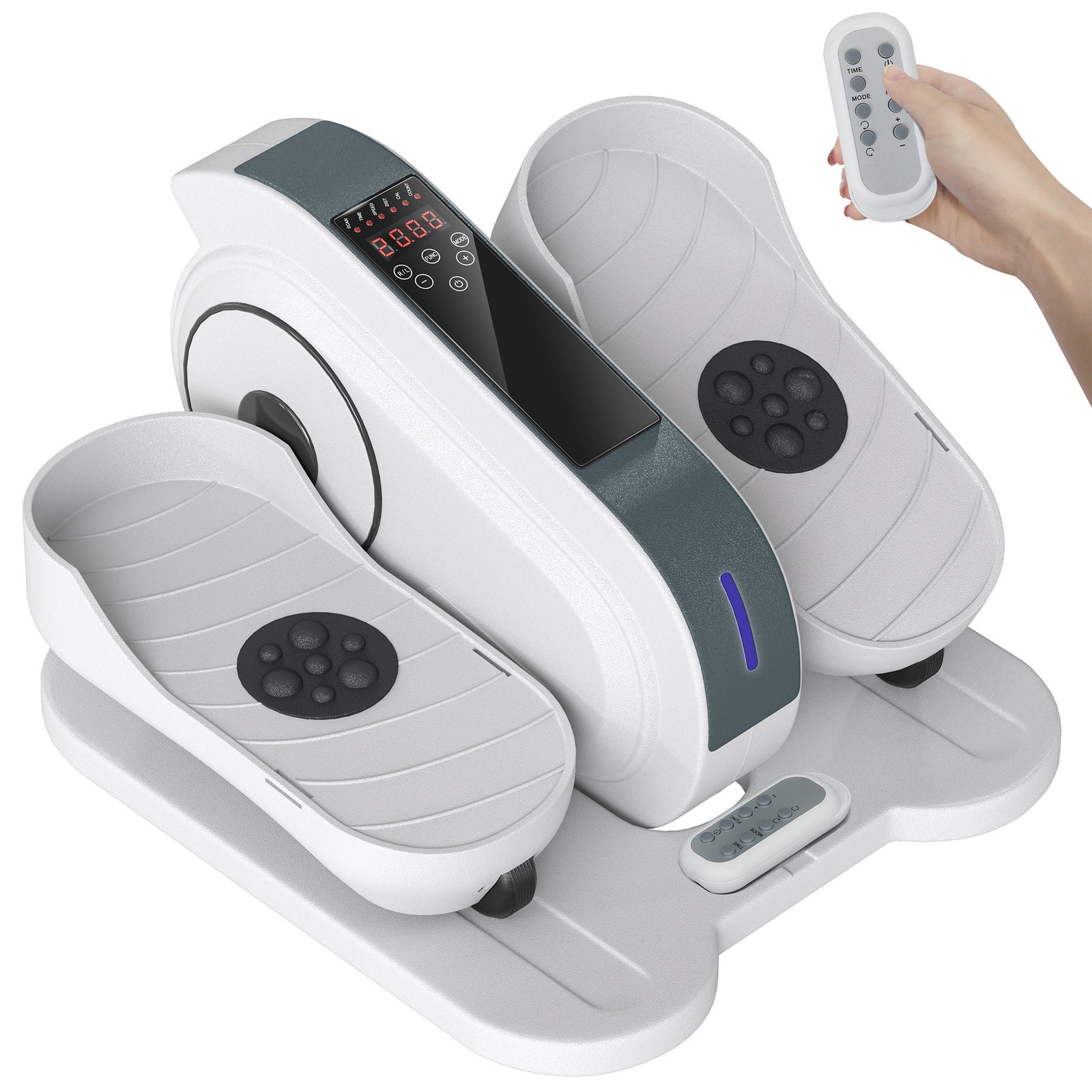 Under Desk Elliptical Machine Pedal Exerciser W/ 10 Speeds | White