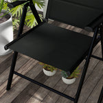 Set Of 2 Patio Folding Chairs With Adjustable Back | Black