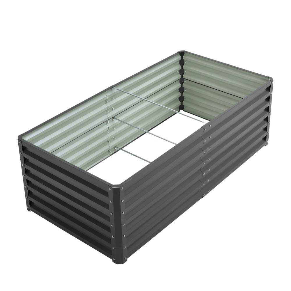 Rectangular Raised Garden Bed Raised Planters For Garden Outdoor | Charcoal Black