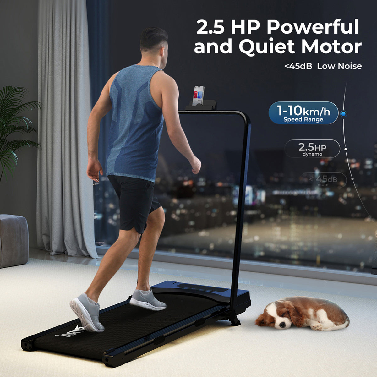 Centra Treadmill Running Machine Folding Walking Pad 4 In 1 Bluetooth Led Remote