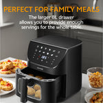 8l Digital Air Fryer With 12 Preset Menus, 1700w Rapid Hot Air Circulation, Viewing Window, Quiet Operation, Non-stick Basket, And Overheat Protection