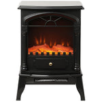 Portable Fireplace With Adjustable Thermostat, 2 Heat Settings, Black