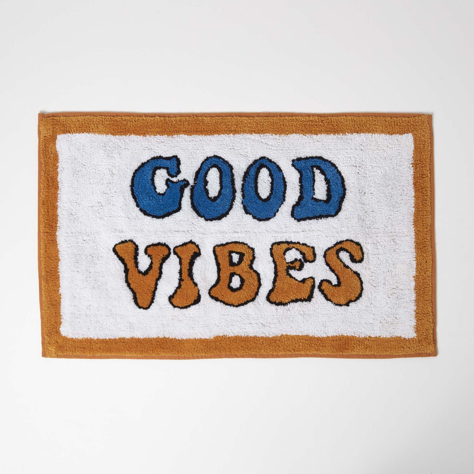 Orange Good Vibes Bath Mat 100% Cotton, 50 X 80 Cm