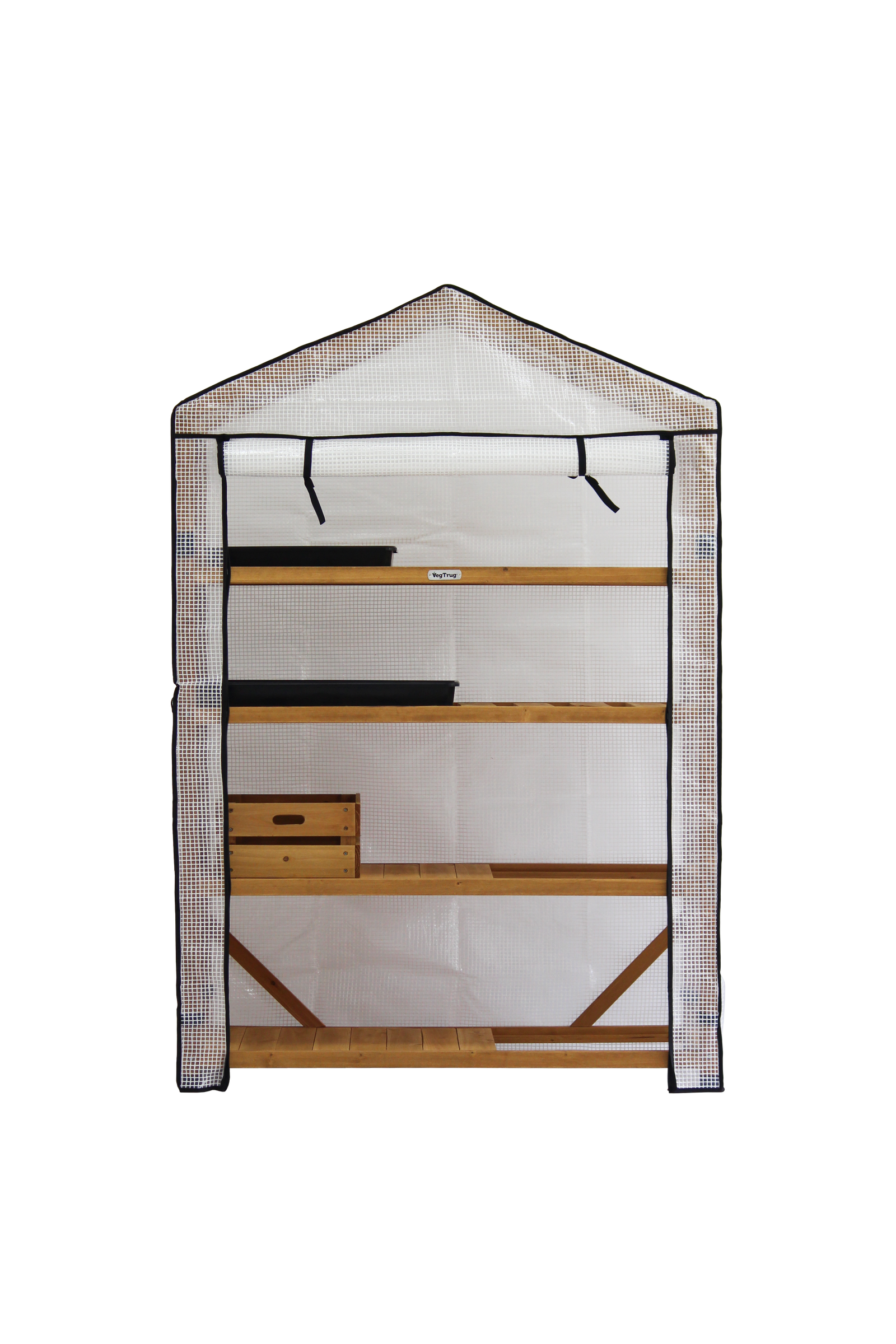 Nursery Greenhouse 4 Tier Wide | Grey