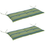 2 Pieces Replacement Cushions For Garden Bench, With Strips | Green