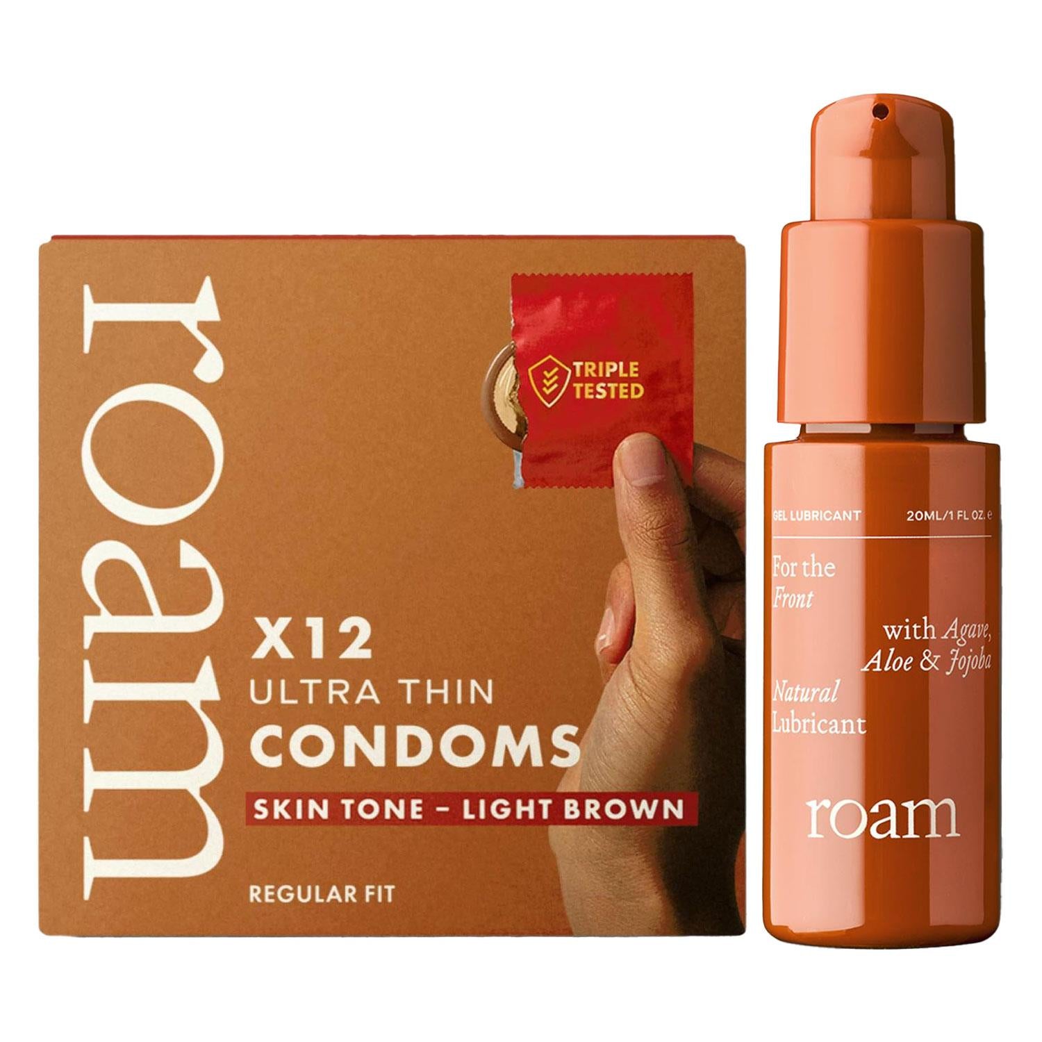 Light Brown Regular Fit Condom Pack Of 12 With Front Lubricant | 20ml