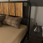 Double/king Bed Frame Steel Bed Base With Headboard Brown | Double | Brown