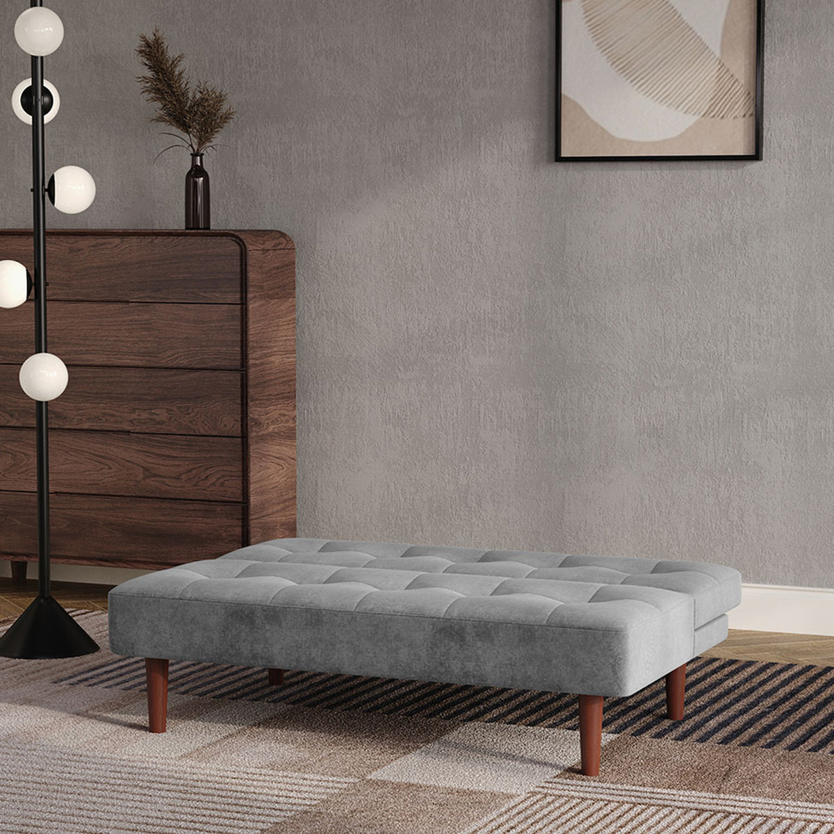 Living and Home Convertible Sofa Bed With Wooden Legs