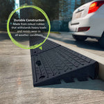 Rubber Kerb Ramp 1000kg Capacity For Cars, Motorbikes, Sheds, Driveways | Set of 2 | Black