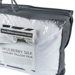 Pure Mulberry Silk Blend Pillow Pair With 100% Cotton Casing