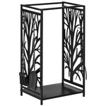 Heavy Duty Log Rack W/ 4 Tools, Black 70H x 46Wcm