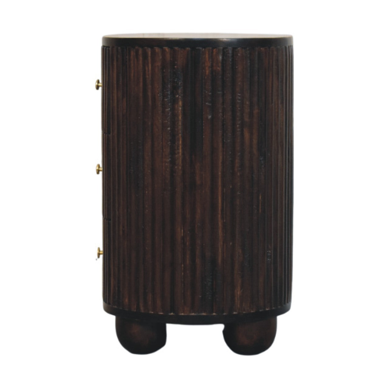 Curved Fluted 3-drawer Bedside