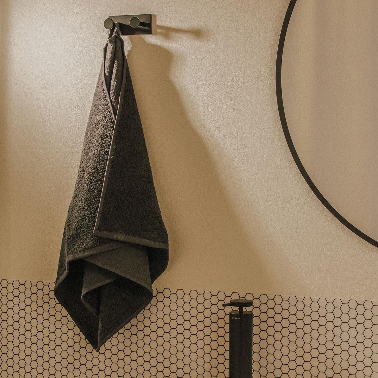 Double Towel Hook, Robe Hook, Self-adhesive, Chrome, Stick Collection
