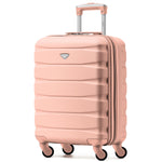 55x40x20cm Lightweight Luggage Hard Shell Cabin Suitcase 60+ Airlines Approved - Carry On Case - 4 Wheels | 55 x 40 x 20cm | Rose Gold