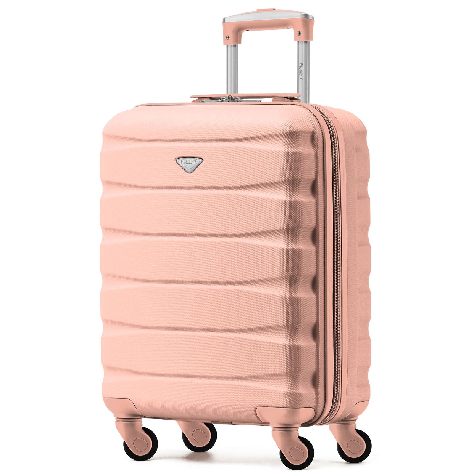 55x40x20cm Lightweight Luggage Hard Shell Cabin Suitcase 60+ Airlines Approved - Carry On Case - 4 Wheels | 55 x 40 x 20cm | Rose Gold