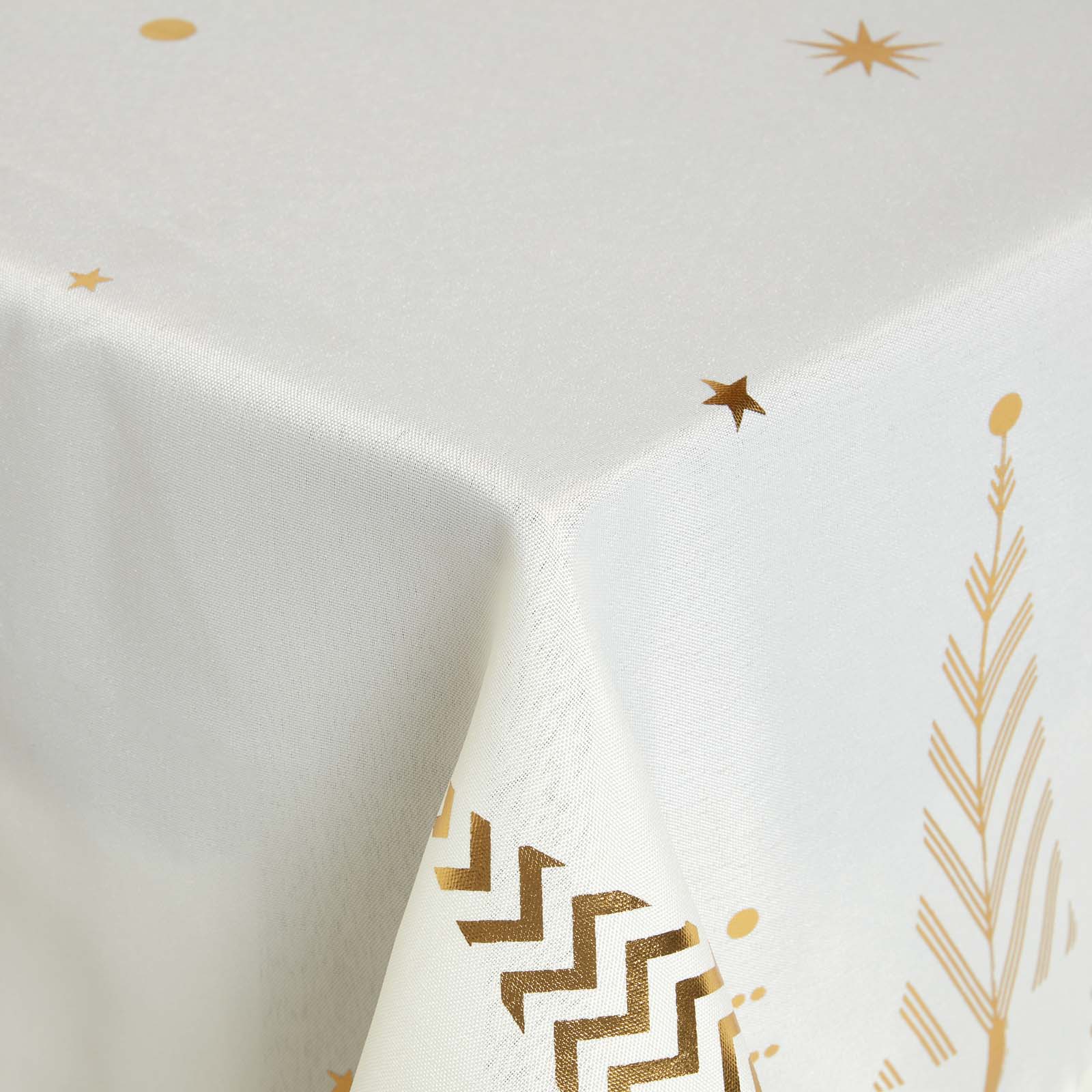 Gold Tree Christmas Table Cloth | 132 x 274cm | Gold