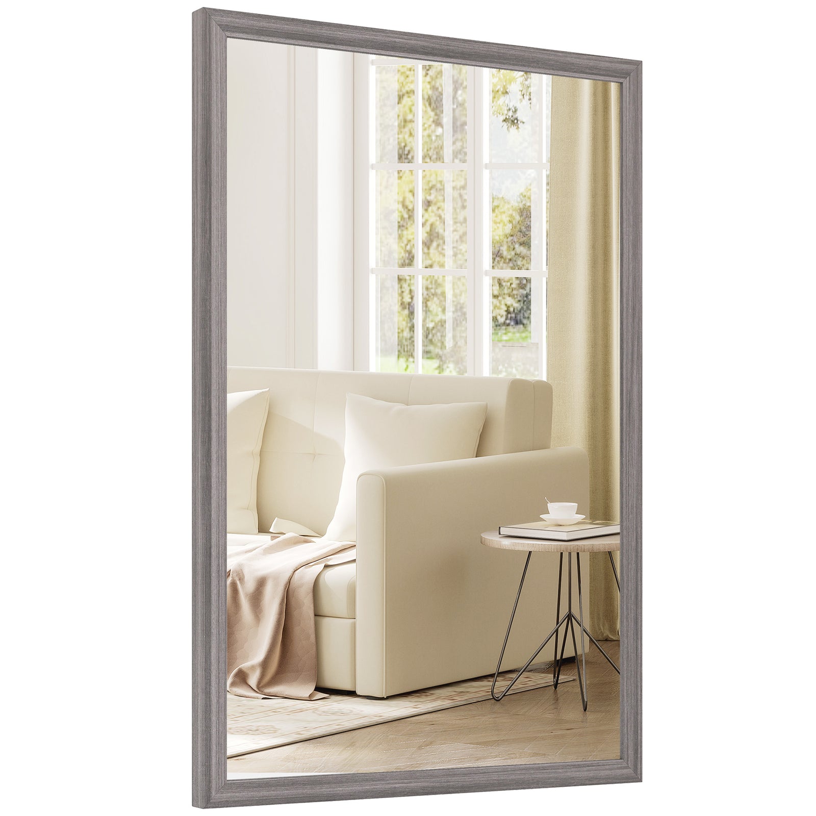 60x40cm Wall Bathroom Mirror For Home Decor, Vanity Mirror | Grey