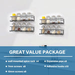 Set Of 4 Wall-mounted Spice Racks