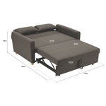 2-seater Pull Out Sofa Bed - Convertible Sleeper Sofa | Grey