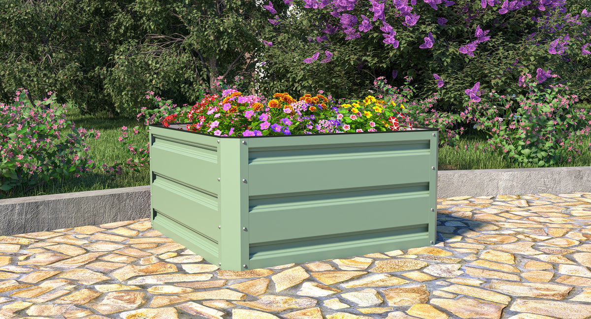 Metal Raised Garden Bed - Light Green | 60cm x 60cm