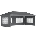 3 X 6m Garden Pop Up Gazebo, Height Adjustable | Grey