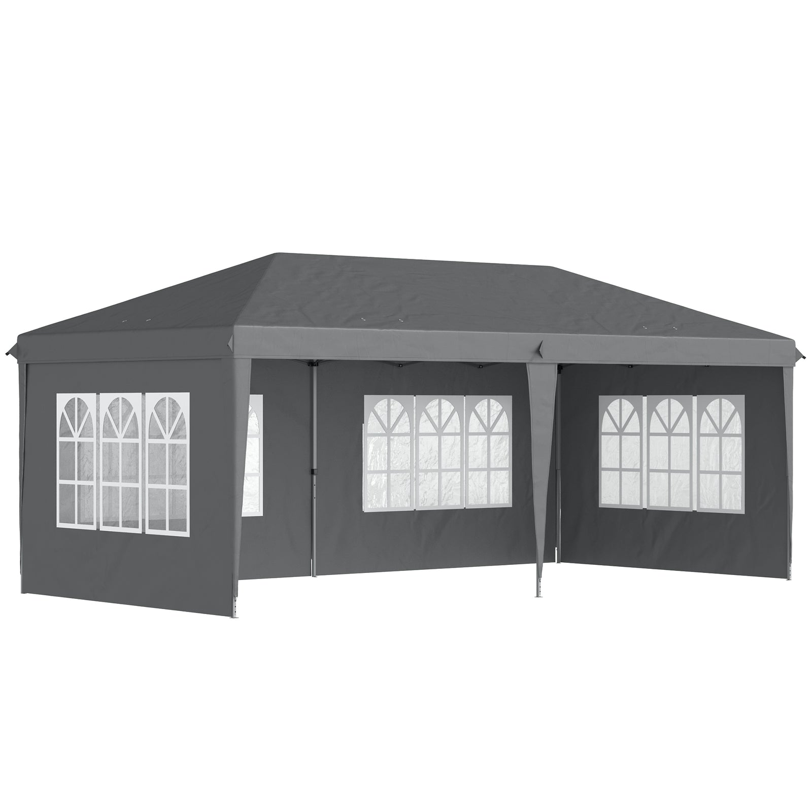 3 X 6m Garden Pop Up Gazebo, Height Adjustable | Grey