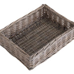 Wicker Antique Wash Straight Sided Tray | Large | Brown
