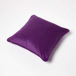 Filled Velvet Cushion With Piped Edge 46 X 46 Cm | 45cm x 45cm | Purple