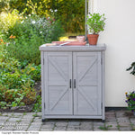 Wooden Garden Storage Cabinet (Grey)
