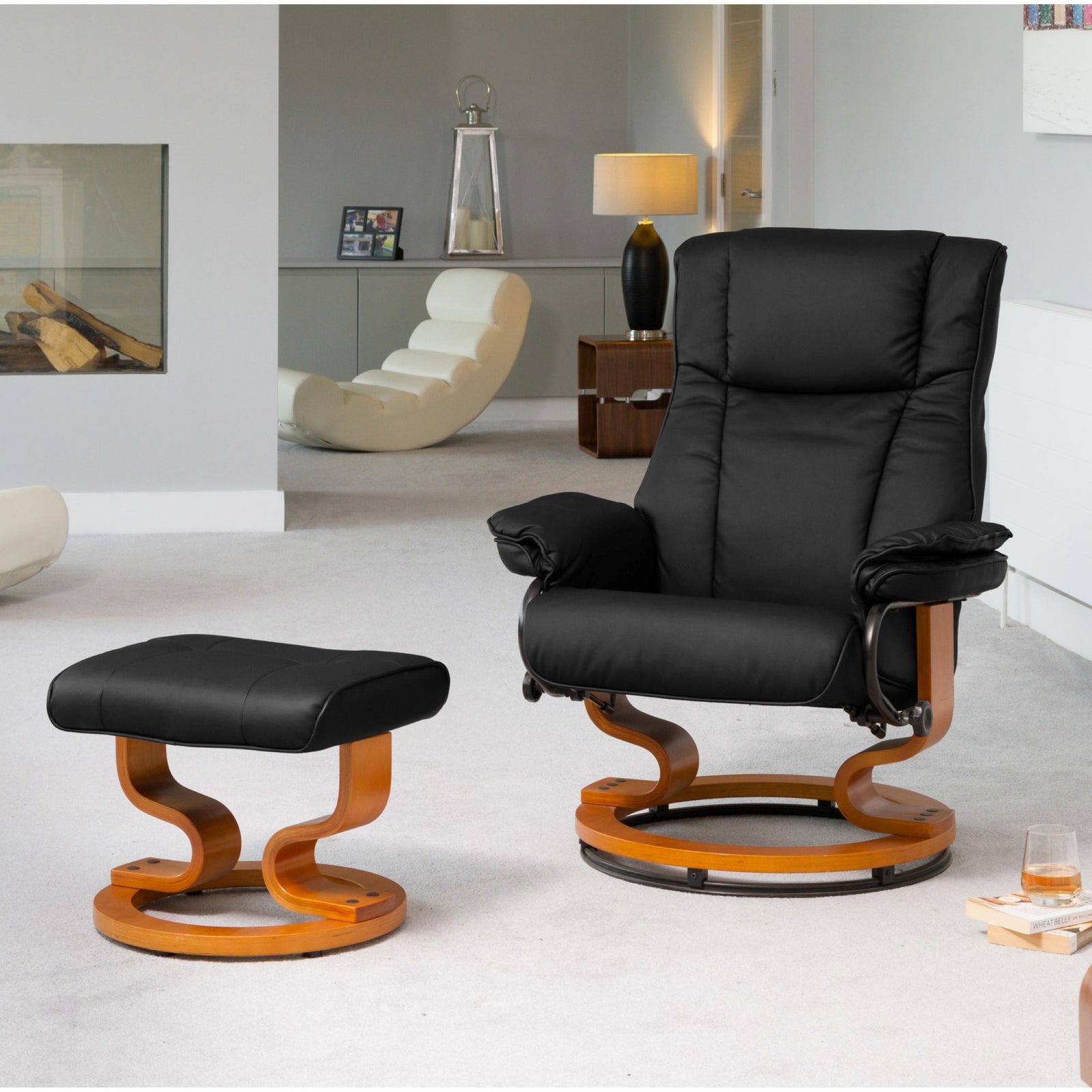 Calhoun Swivel Recliner | Black