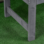 Wooden Garden Bench 2 Seater Slatted Seat With Arm For Patio | Gray