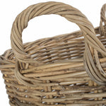 Tall Round Fireside Grey Rattan Log Basket | Large | Brown